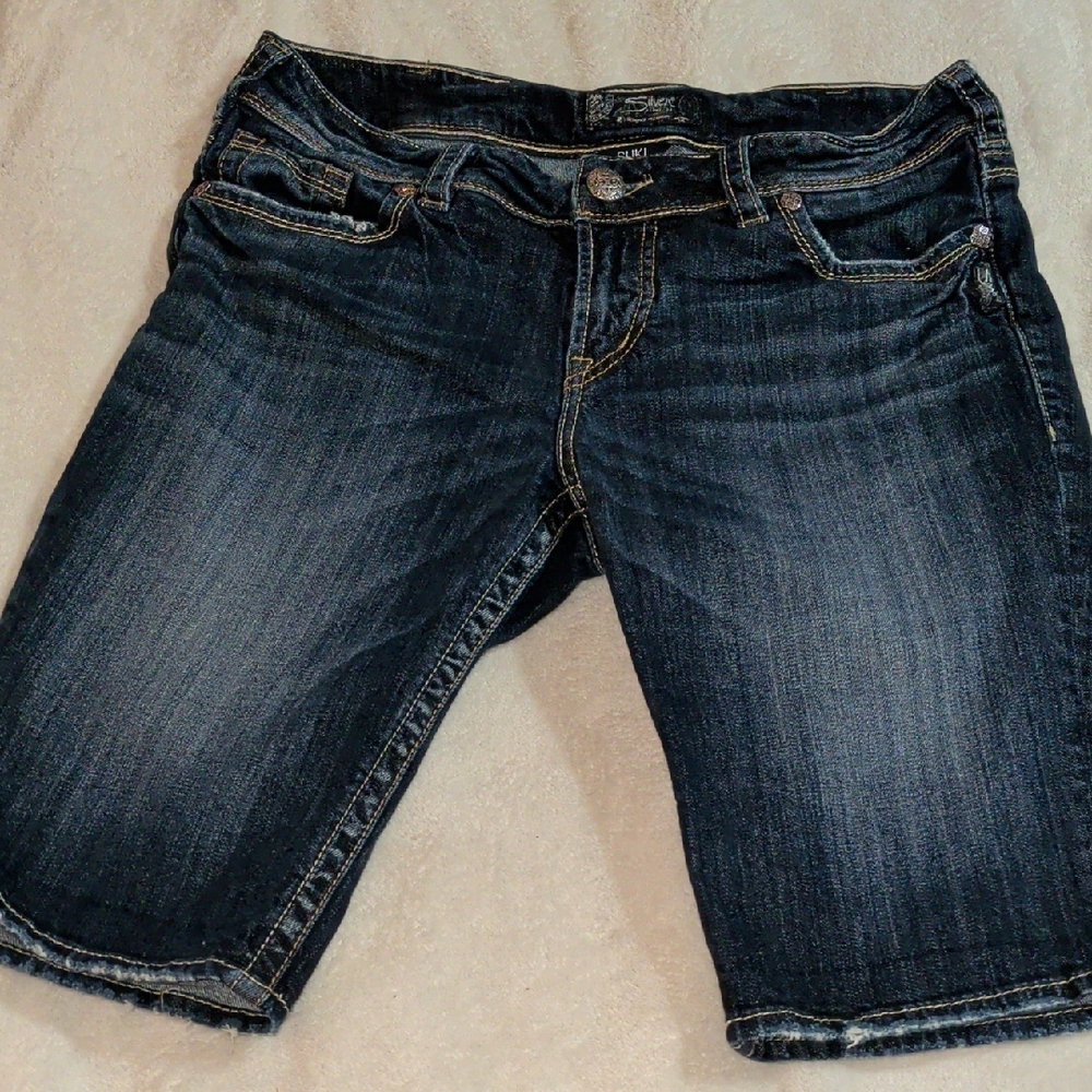Silver Jeans Co. Dark Blue Denim Shorts